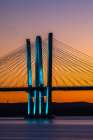 USA-New York-Tarrytown Hudson River and the Gov Mario Cuomo (Tappan Zee) Bridge at night Art Print
